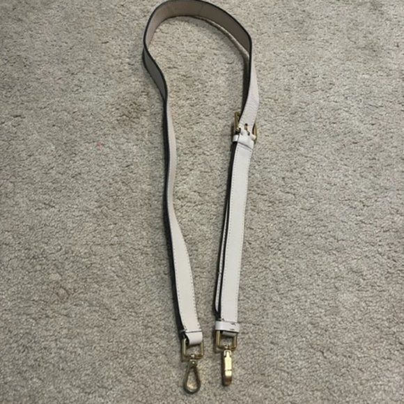 Cole Haan Replacement Bag Strap Lite Pink Leather Gold Toned Push Gate Snap Hook - Picture 1 of 12